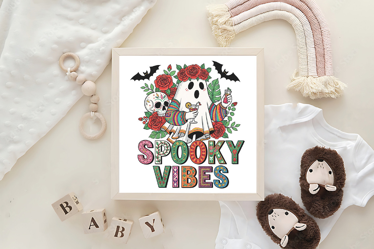 Mexican Ghost Espooky Vibes PNG, an Illustration by CraftArtStudio (Photo 4 of 4)