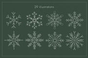 Snowflakes - line art illustrations, an Illustration by Anna.Klets (Thumbnail 4 of 10)