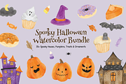 Spooky Halloween Watercolor Bundle, a Seasonal Illustration by An Design (Thumbnail 1 of 6)