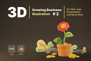 3D Growing Business Illustration - 2