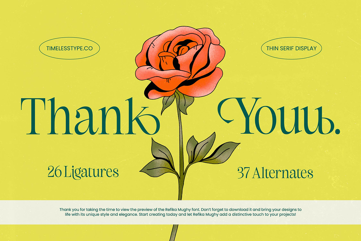 Refika Mughy Thin  Serif Display, a Serif Font by timelesstype.co (Photo 15 of 15)