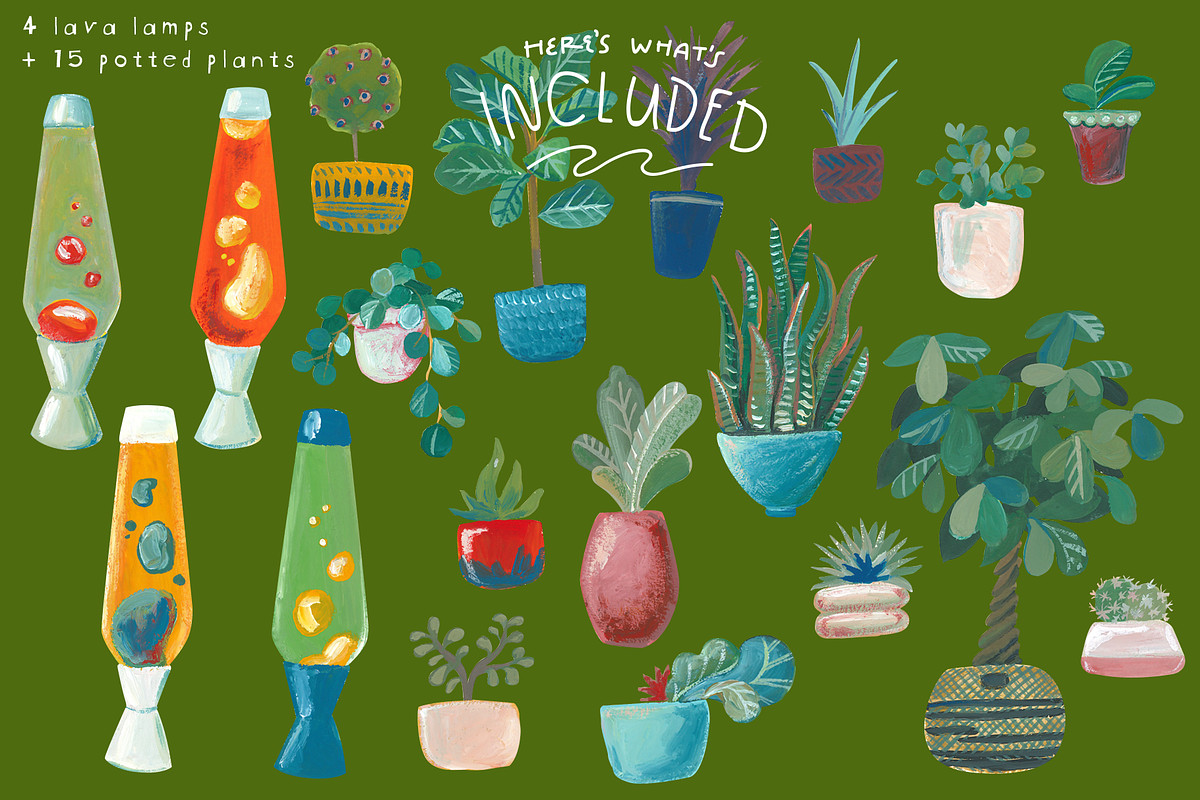 House Plants & Lava Lamps, a Texture Illustration by Katrina Junio (Photo 7 of 8)