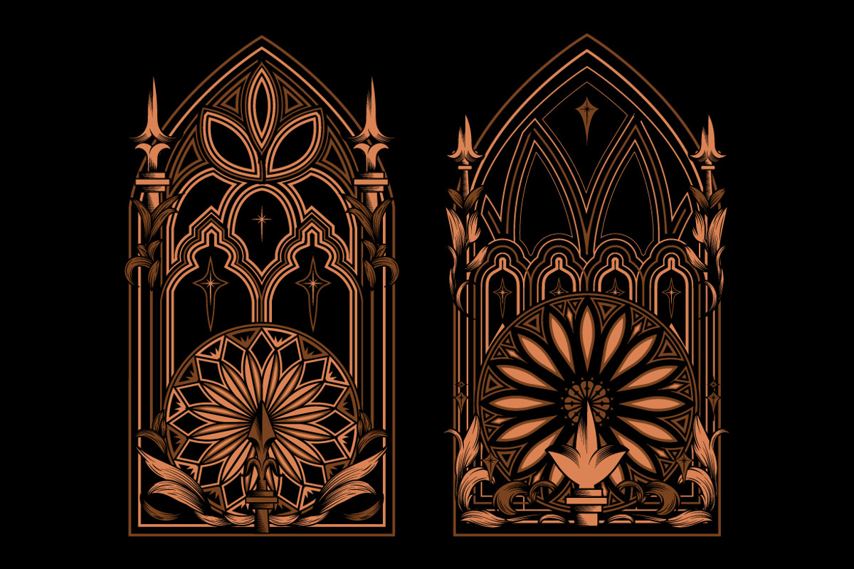 Gothic Sacred Frames Vol.1, an Object Graphic by Bewalrus Studio (Photo 2 of 5)