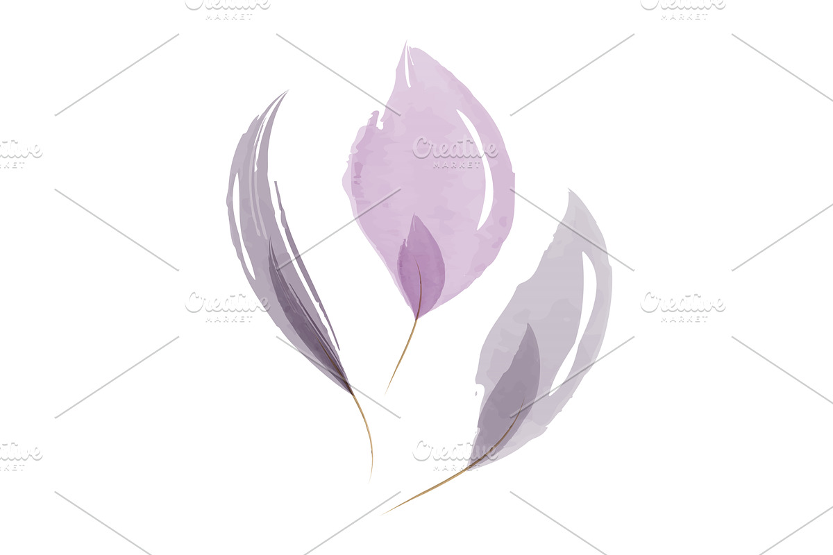 Delicate purple and grey watercolor, an Illustration by okskukuruza