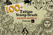 100+ Procreate Tattoo Stamp Brushes, a Brush Add-On by badrusblue (Thumbnail 1 of 9)