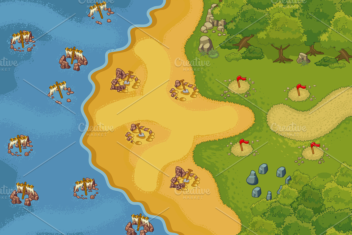 Tower Defence - Beach 1, an Illustration by quicky (Photo 2 of 4)