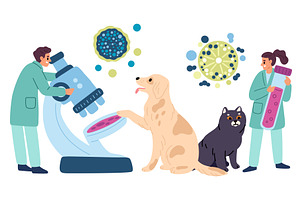Veterinary clinic staff perform, a Healthcare Illustration by Vectorbuum