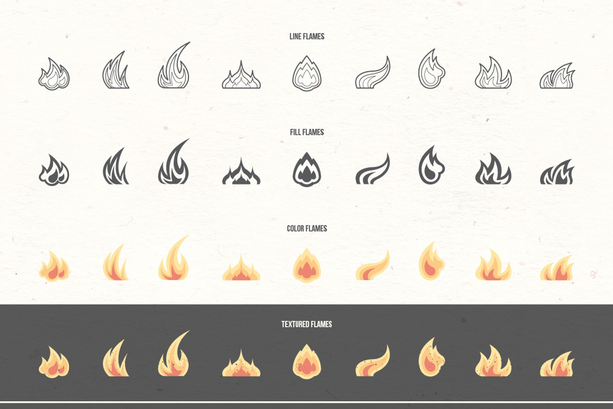 Fire and Flames. Vector Icons., an Icon by Elena Paletskaya (Photo 2 of 3)