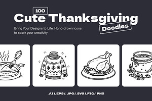 Thanksgiving Doodles Set