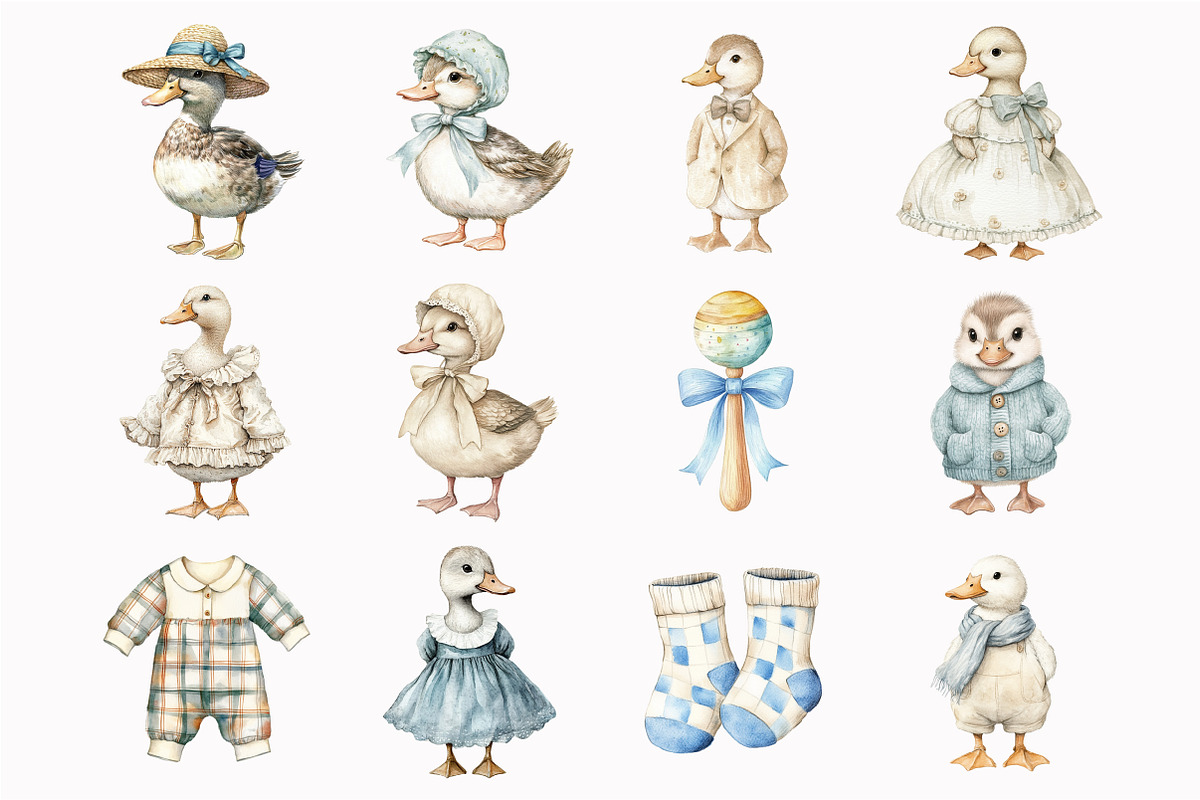 Watercolor Goose Nursery Clipart, a Seasonal Illustration by Design Market (Photo 5 of 5)
