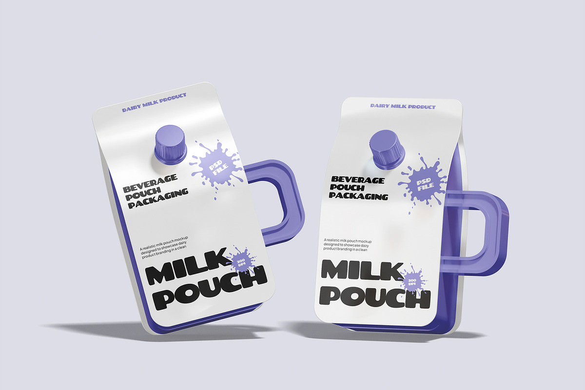 Milk Pouch Mockup, a Packaging Mockup by Unerispace (Photo 5 of 5)