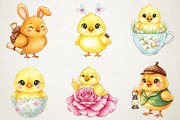 Whimsical Easter Chick Clipart Bundl, an Illustration by RobertsArt (Thumbnail 2 of 5)