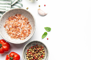 Cooking ingredients and spices creating a healthy food border, a Food & Drink Photo by Olena Rudo