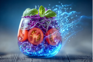 On a rustic wooden background, a, a Food & Drink Photo by ZinetroN