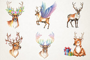 Magical Reindeer Christmas Clipart, an Animal Illustration by RobertsArt (Thumbnail 2 of 7)