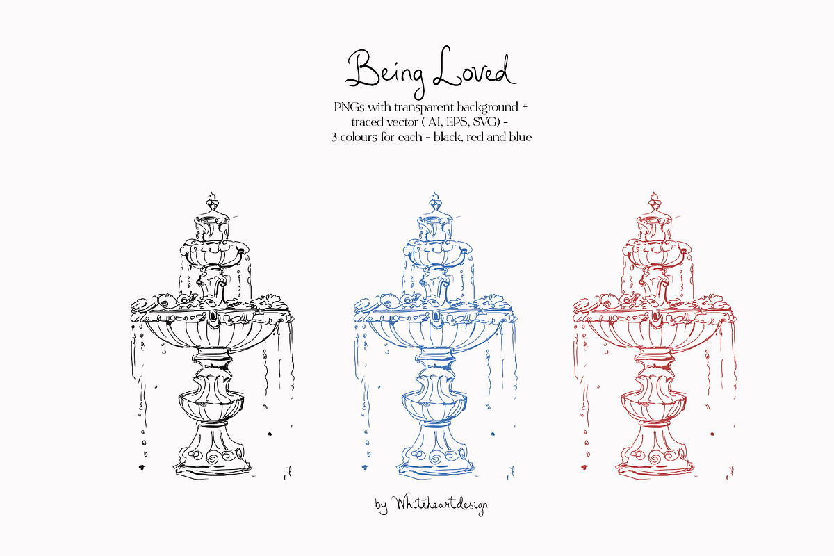 Being Loved - Vintage Line Art, a Decorative Illustration by whiteheartdesign (Photo 11 of 14)