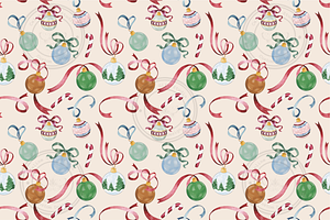 Watercolor Christmas Pattern
