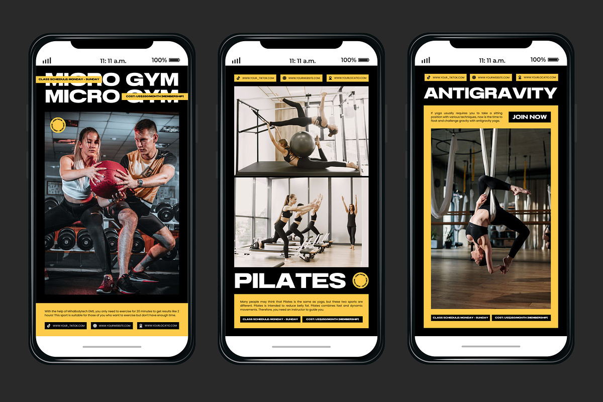 Fitness Yellow Template, a Social Media Template by Kalubuak (Photo 8 of 10)