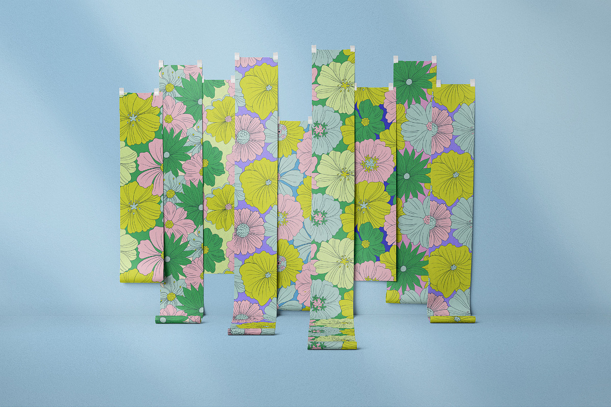 Fresh Summer Retro Floral Patterns, a Pattern Graphic by Tiger and Flower (Photo 13 of 20)