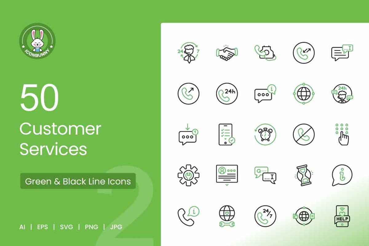Customer Services Green & Black Icon, an Icon by IconBunny (Photo 1 of 2)
