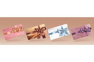 Giftcard set with satin bow ribbons, an Object Illustration by art PVP - market