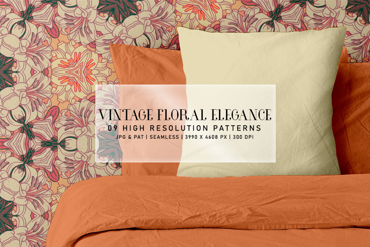 Vintage Floral Elegance, a Pattern Graphic by Digital Art Creations (Photo 5 of 7)