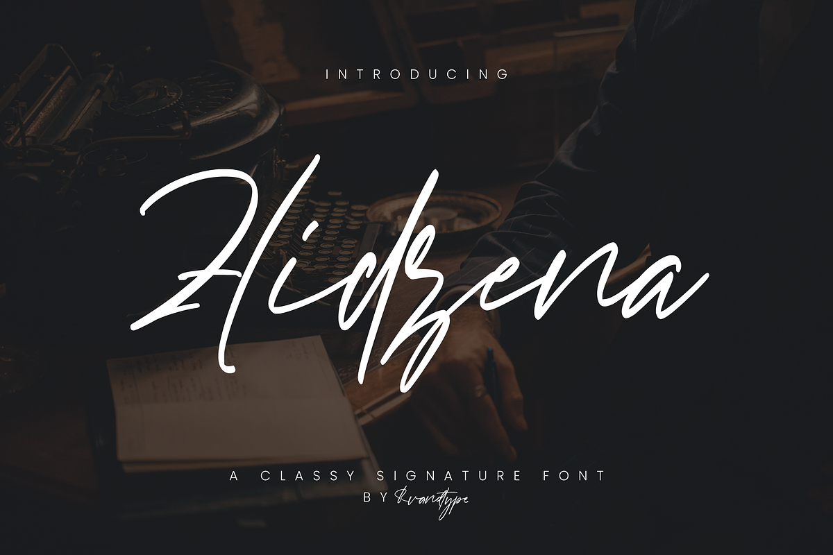 Hidzena - Classy Signature Font, a Script Font by Randi Irvan | Rvandtype (Photo 1 of 12)
