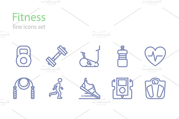 Fitness Line Icons
