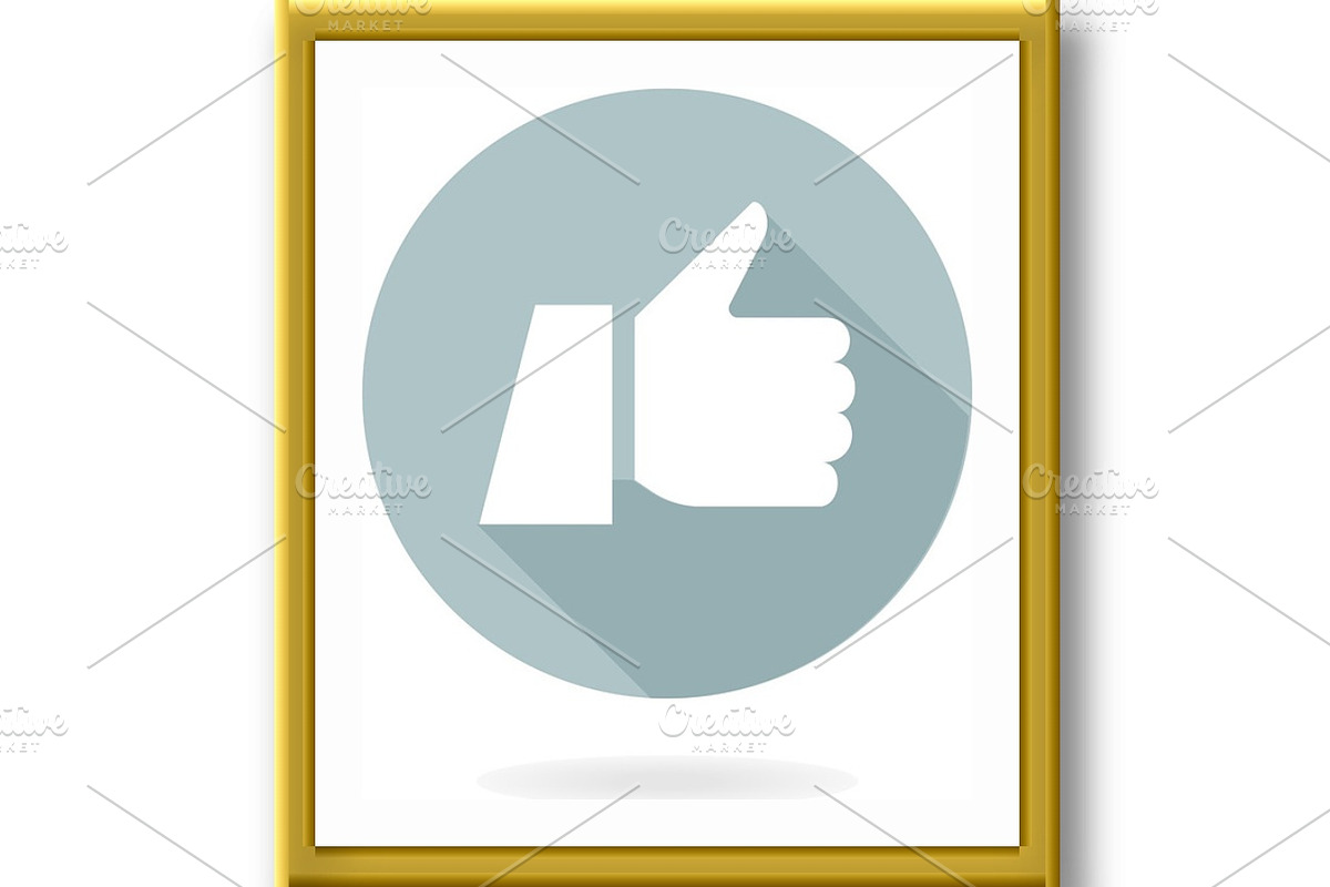 Fine Vector Flat Icon With Thumb Up, an Outline Icon by FineArtStudio (Photo 3 of 3)