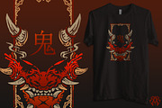 Oni ghost japanese style frame, an Object Graphic by Krizvector Artwork Shop (Thumbnail 3 of 4)