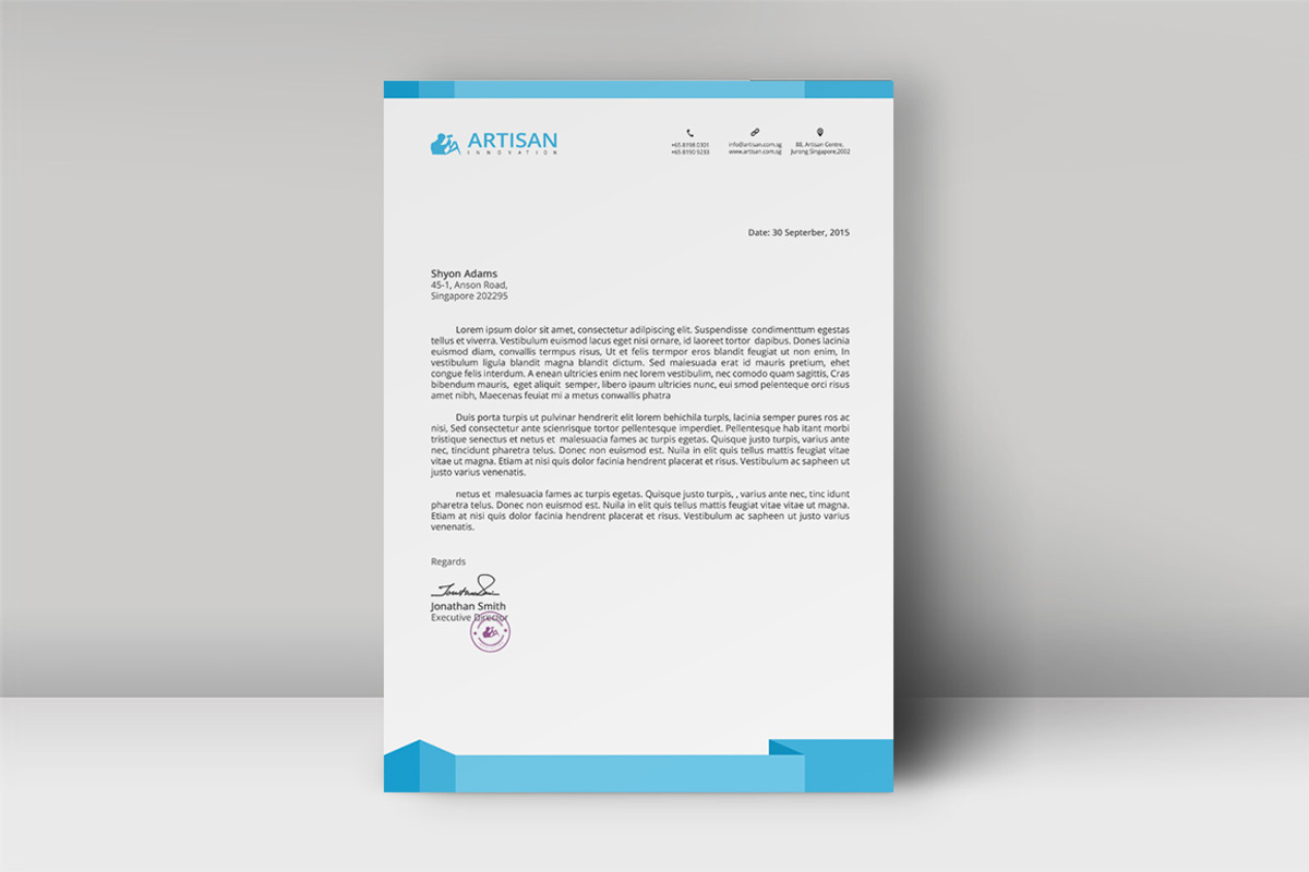 Letterhead Template, a Stationery Template by artisanHR (Photo 2 of 6)