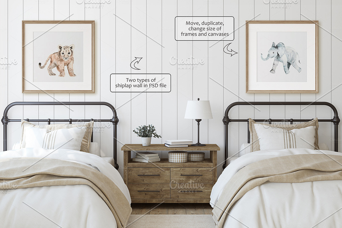 MODERN FARMHOUSE NURSERY mockups, a Poster Template by MyHomeMockups (Photo 8 of 12)