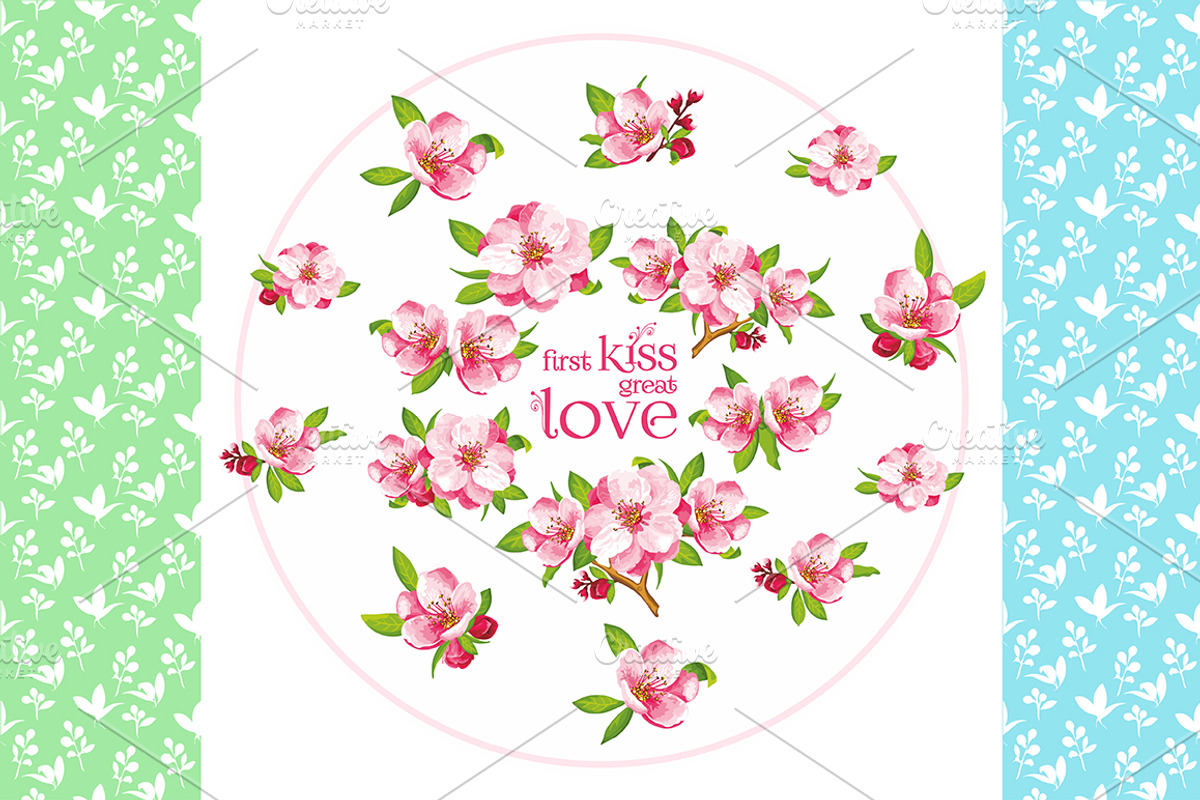 SET / Sakura blossom in various kind, an Illustration by Nadin_Lebedeva (Photo 4 of 7)
