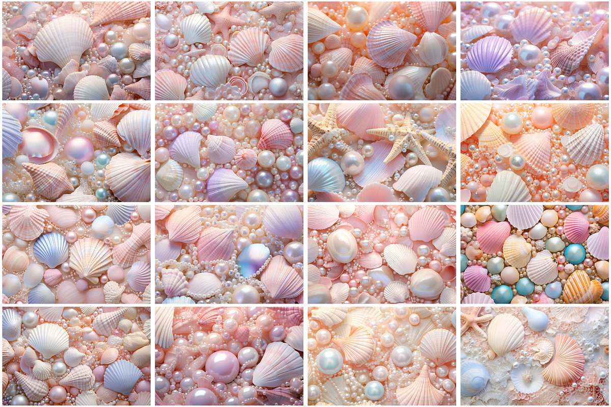 Pastel Pearls and Seashell Backgroud, a Texture Graphic by Forhadx5 (Photo 3 of 4)
