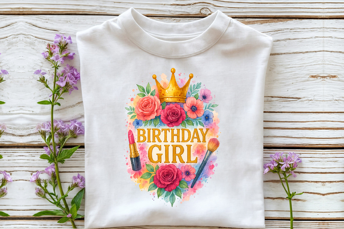 Birthday Girl, Floral Birthday Png, an Illustration by Libby Wishes (Photo 2 of 4)