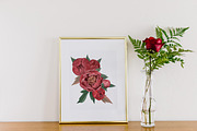 Burgundy Peonies & Blush Roses, an Illustration by Catch the Dream Art (Thumbnail 4 of 14)