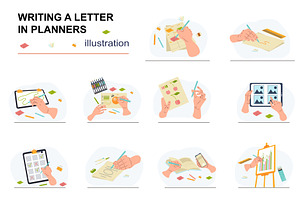 Hands Writing Letter Illustrations, a Templates & Theme by alexdndz