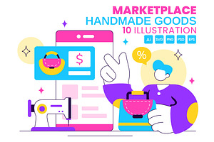 10 Marketplace For Handmade Goods, a Person Illustration by denayunebgt