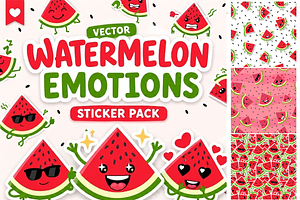 Watermelon Stickers & Patterns Pack