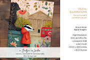 A Badger In London Postcard Set, an Animal Illustration by The Dutch Lady Designs (Thumbnail 4 of 7)