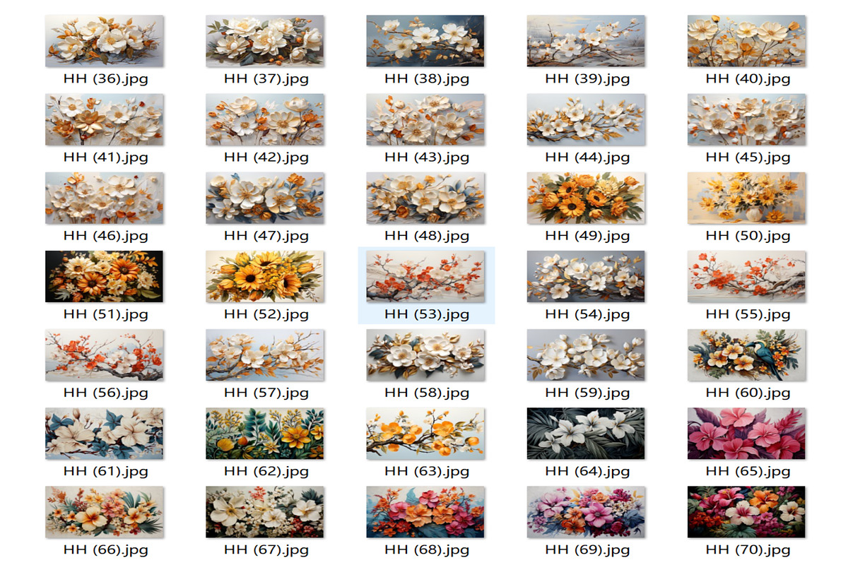3D Oil Painting Flowers, a Wallpaper Graphic by fei long (Photo 4 of 10)