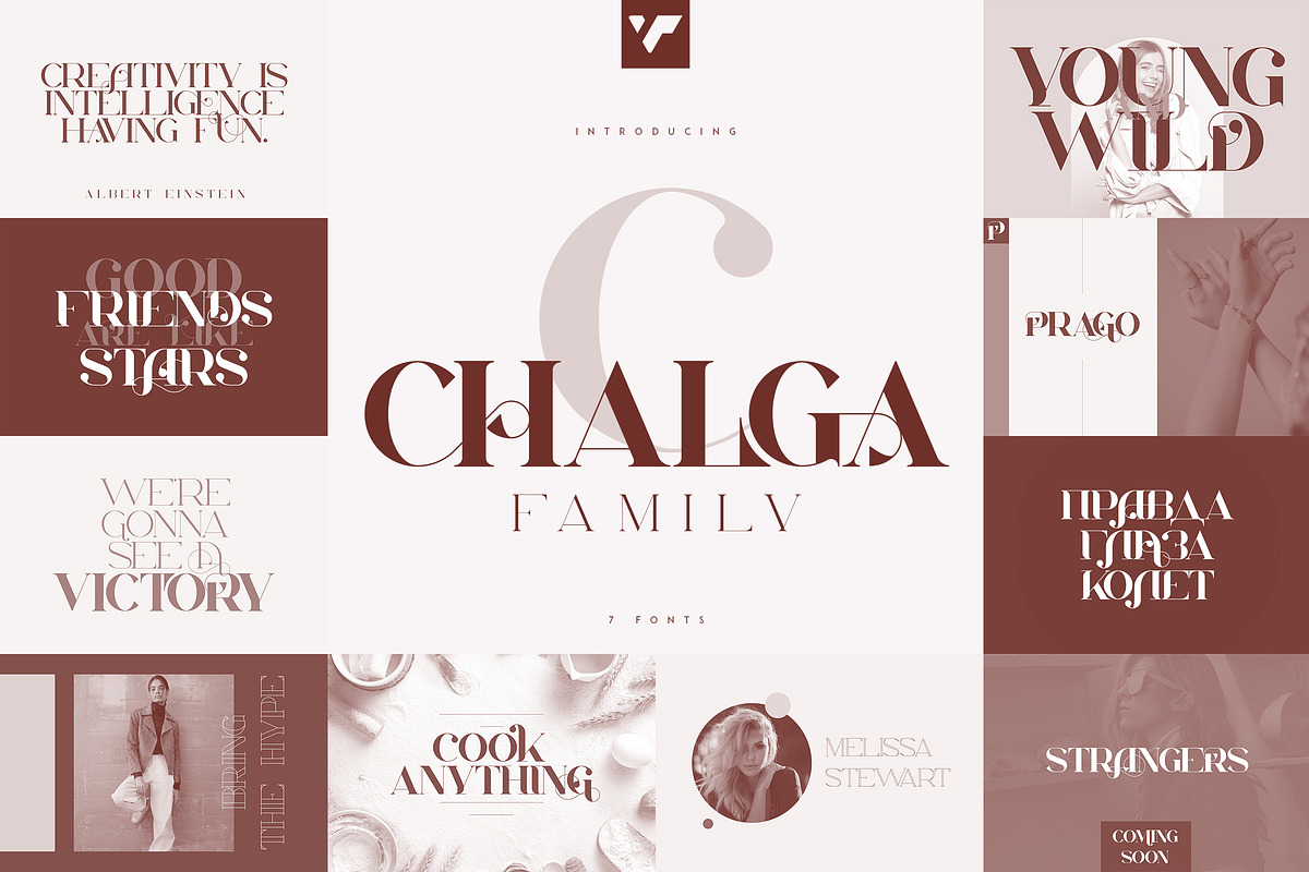 Chalga Family - 7 fonts, a Serif Font by VP Fonts (Photo 1 of 14)