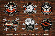 12 Retro Auto Garage Service Badges, an Object Graphic by sivVector (Thumbnail 3 of 3)