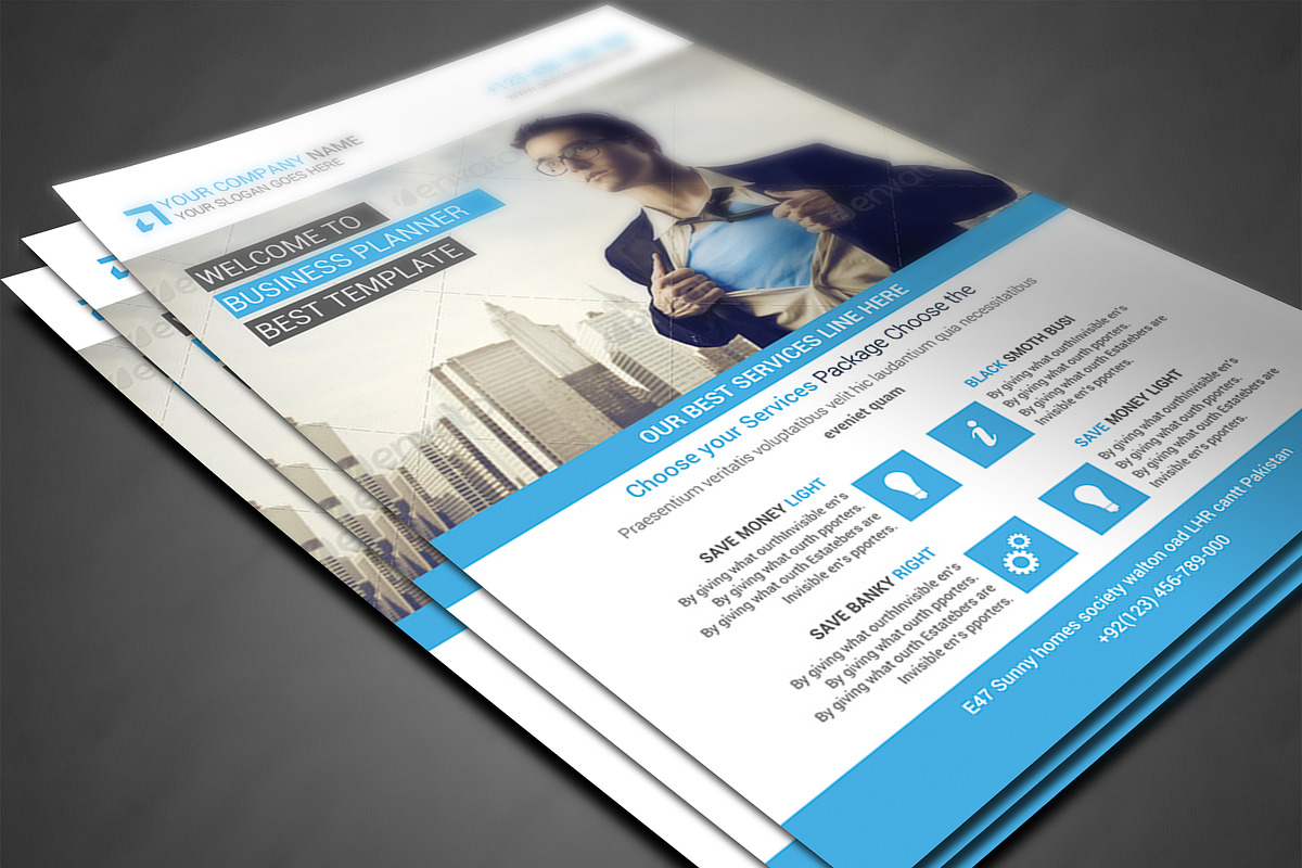 Corporate Business Flyer Template, a Flyer Template by AfzaalGraphics (Photo 3 of 4)