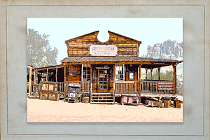 Old West Town Graphic Novel Style