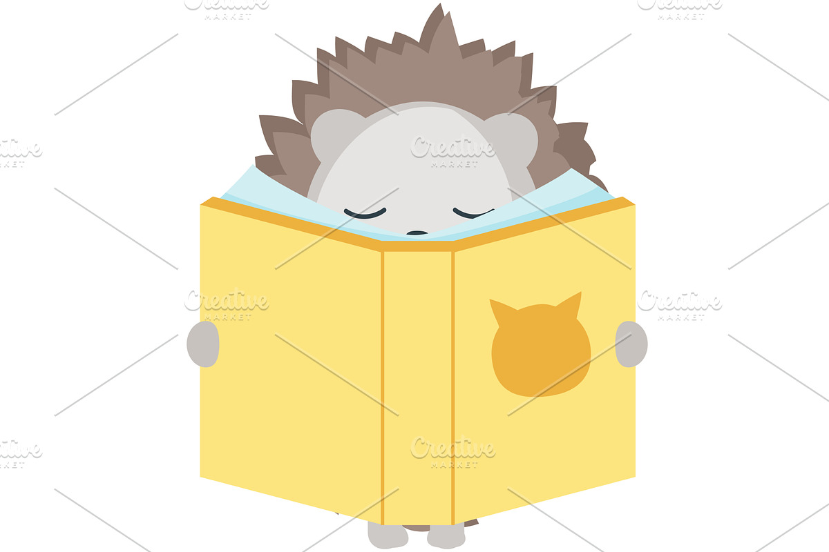 Hedgehog vector cartoon animal with, an Animal Illustration by SiberianArt