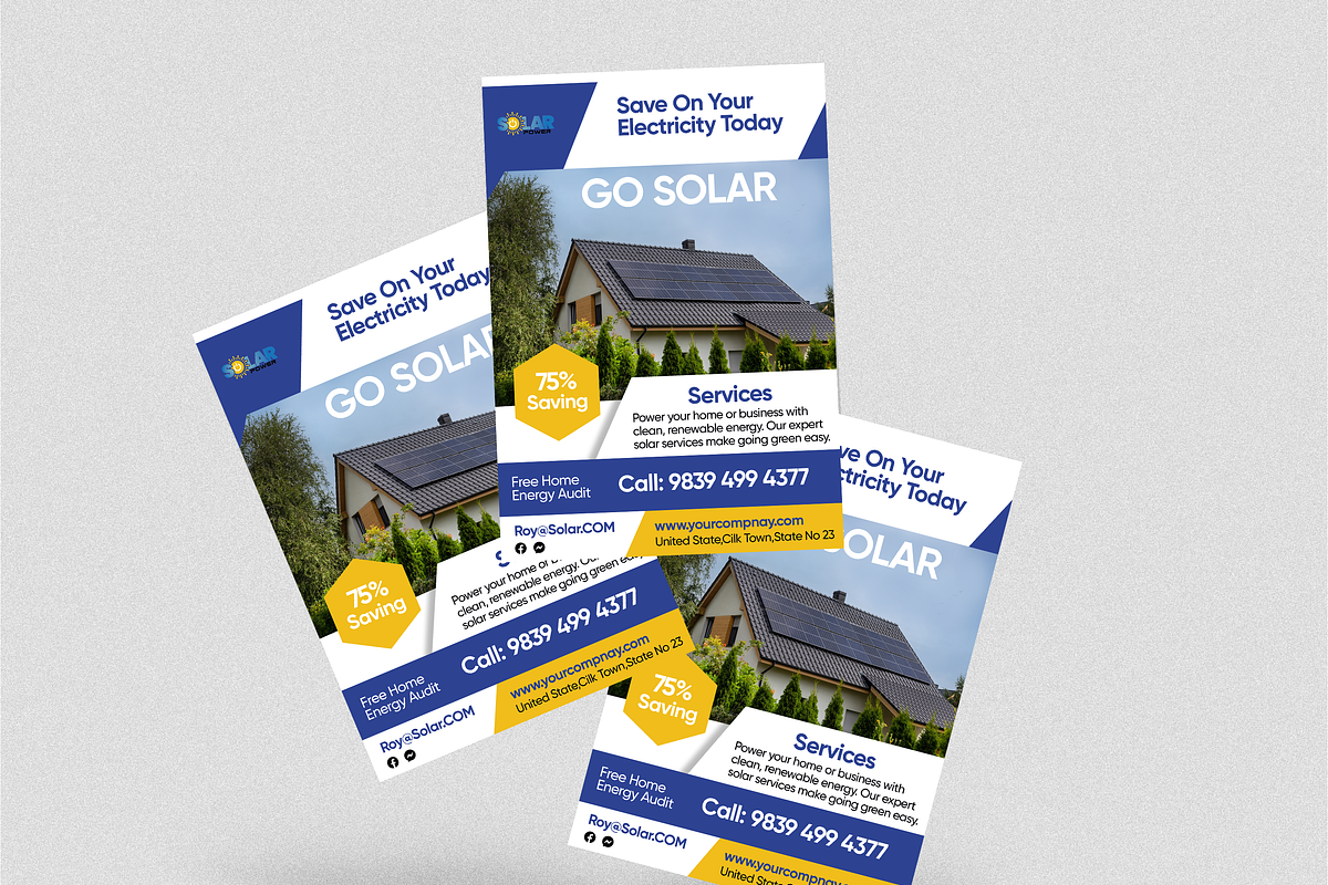 Creative Go Solar Flyer Design, a Flyer Template by Soulfuldesignstudio (Photo 2 of 4)