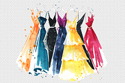 Dresses watercolor illustration, a Graphic by Kamenuka (Thumbnail 3 of 3)