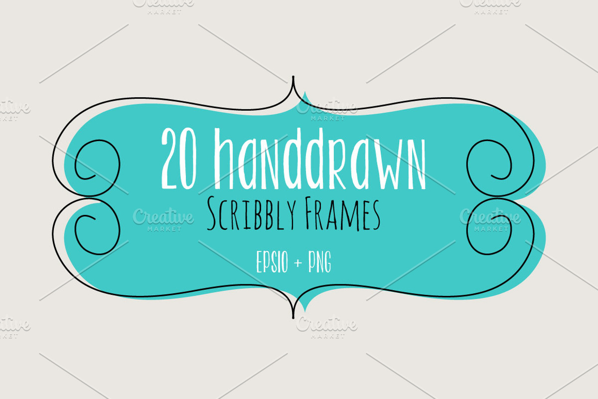 20 Handdrawn Scribbly Frames, an Object Graphic by The Bumble Box