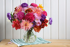 A bouquet of autumn garden flowers.